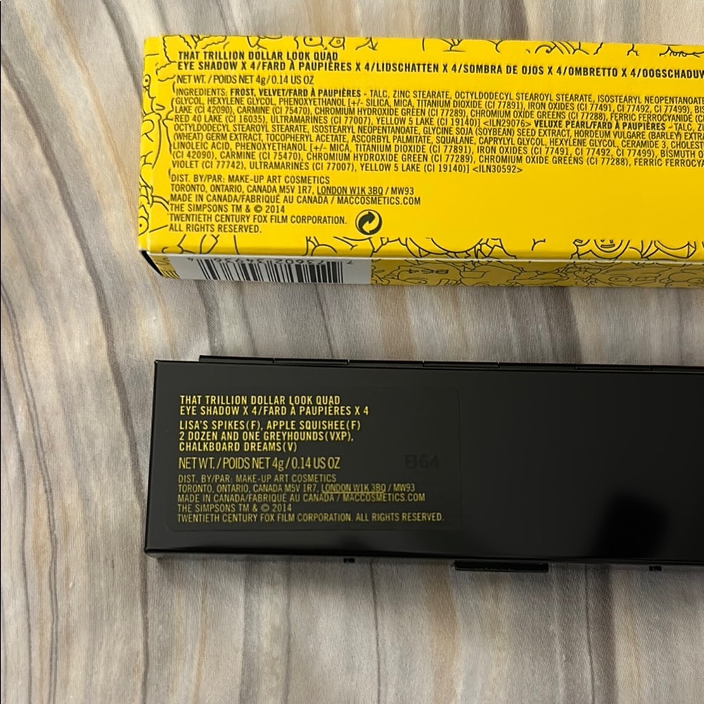 MAC Cosmetics The Simpsons Eyeshadow Palette That Trillion Dollar Look Quad NIB - Picture 3 of 4
